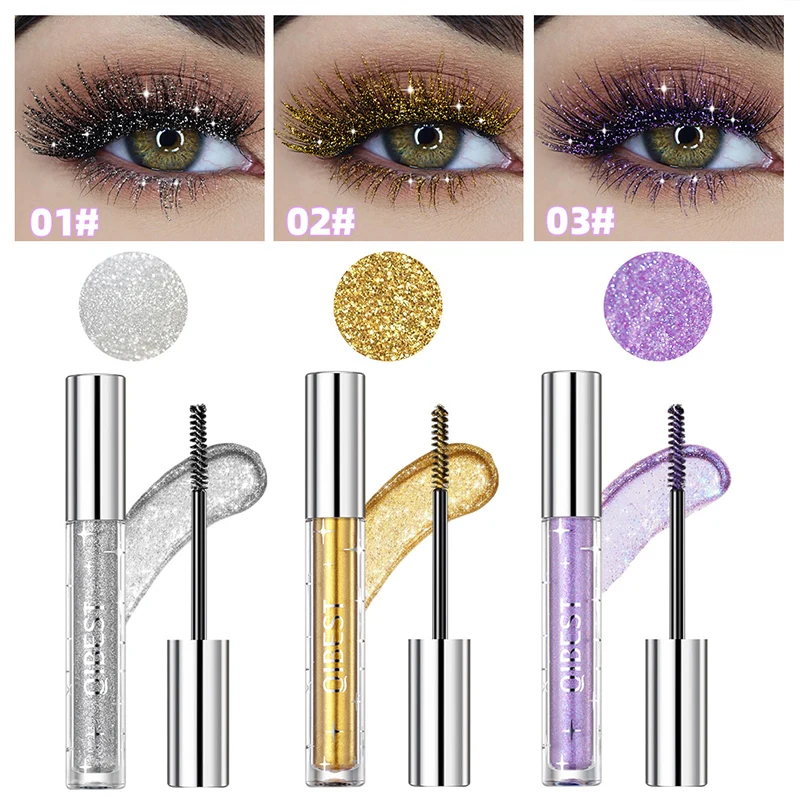 Glanzend Hart Crusher Eye Black Mascara Diamant Mascara Dikke Glanzende Wimper Curling Extension Make-Up Waterdicht Fleuren Ogen