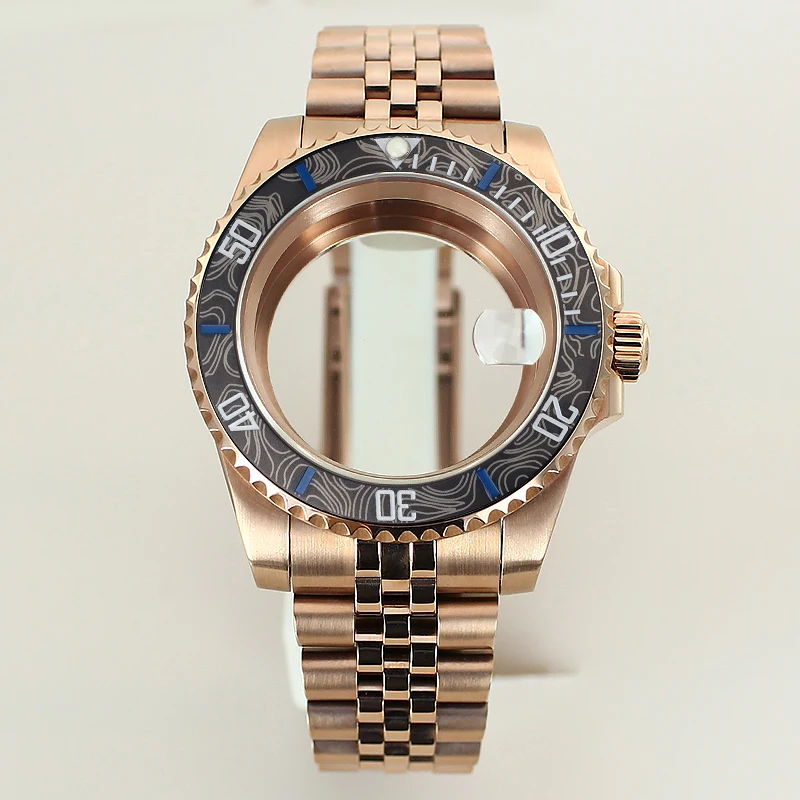 40mm Watch Case 316L Steel Jubilee Band Sapphire Glass For Submariner NH35 NH36 Miyota 8215 ETA2824Movement For Seiko Mod Parts