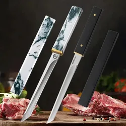 Stainless Steel Boning Knife Kitchen Chef Butcher Knife Sharp for Eating Meat Cutting for Roasting Sheep Vegetable and Slicing