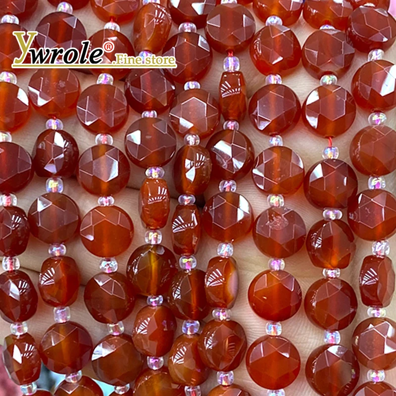 

10 мм граненый драгоценный камень для торта AA, красный агат, оникс, натуральный камень, круглые бусины-разделители для изготовления ювелирных изделий, браслет, подвески, аксессуары