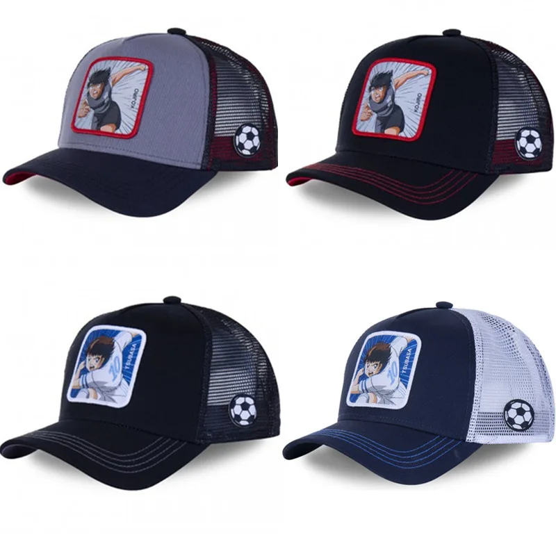 

Бейсбольная кепка в стиле аниме «Капитан Цубаса», сетчатая кепка с вышивкой «Капитан», унисекс, регулируемая кепка с утконосом, шляпа от солнца