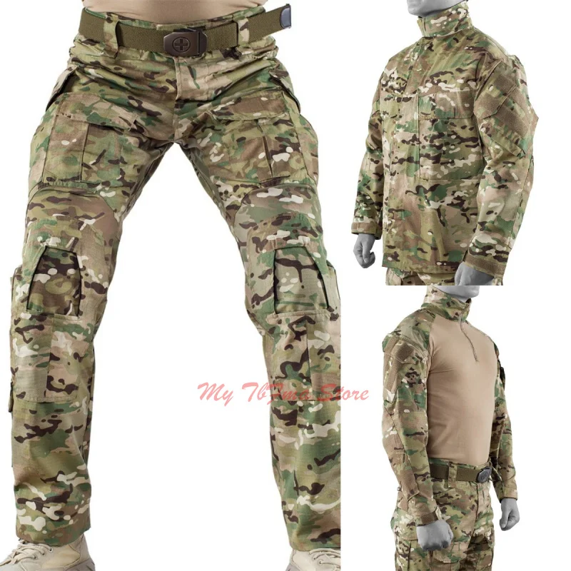 カモフラージュパターンのgen3タクティカルジャケット長袖のカエルのスーツ戦闘服トレーニングトップg3タクティカルパンツ作業服