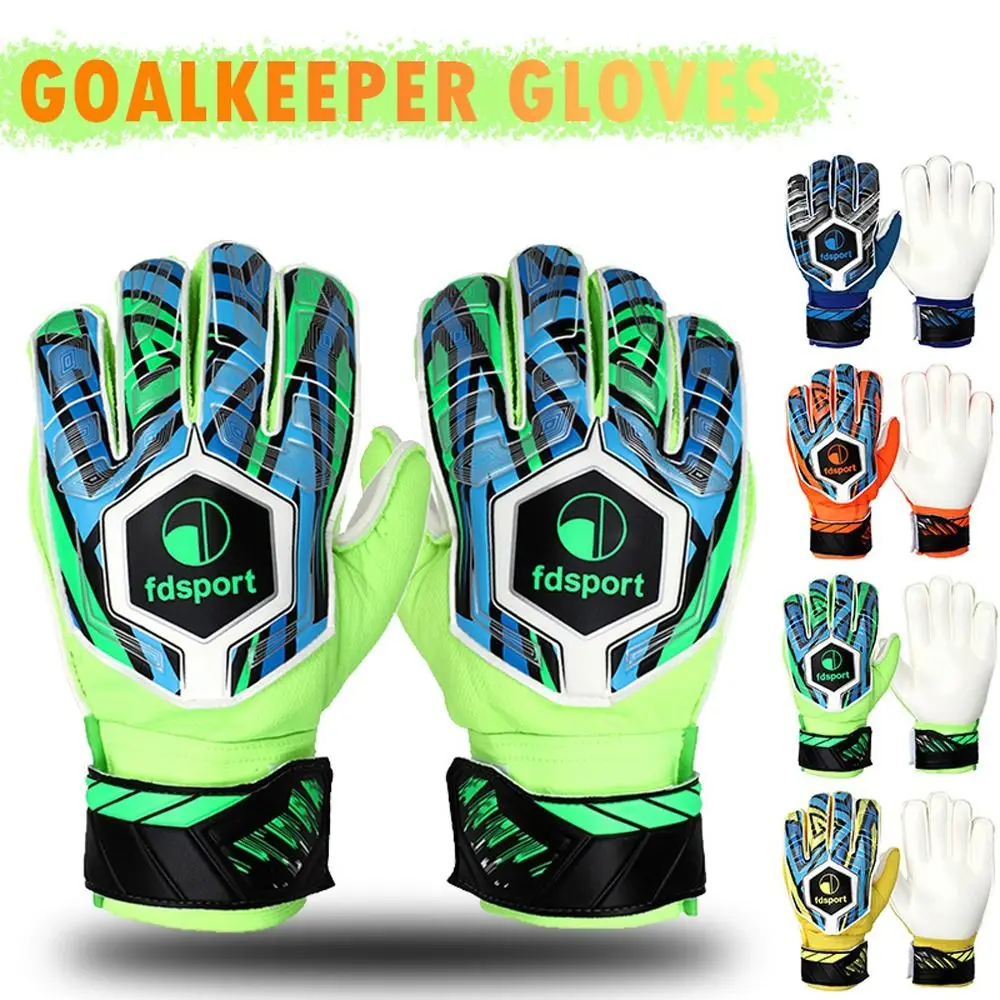 

1 Pair Latex Football Goalie Gloves Protective Fingers Non-Slip Game Goalkeeper Gloves Adjustable Thickened Soccer Goalie Gloves