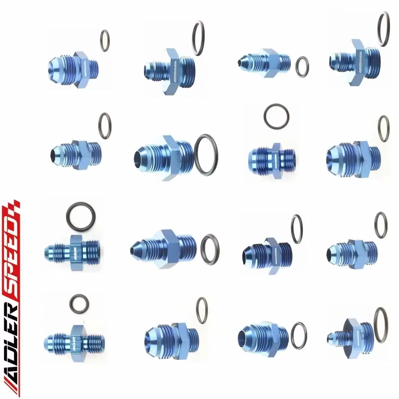 AN4 AN6 AN8 AN10 AN12 AN16 ORB Fuel Line Hose Fitting Male Adapter AN to AN w/ O-Ring