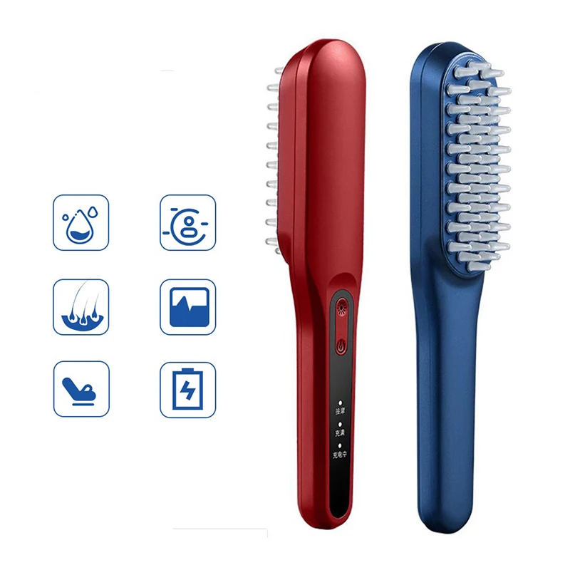 USB Scalp massage comb Relax Scalp Hair Growth Comb RF Red Blue Light Electric Laser Anti Hair Loss Treatment EMS Vibration