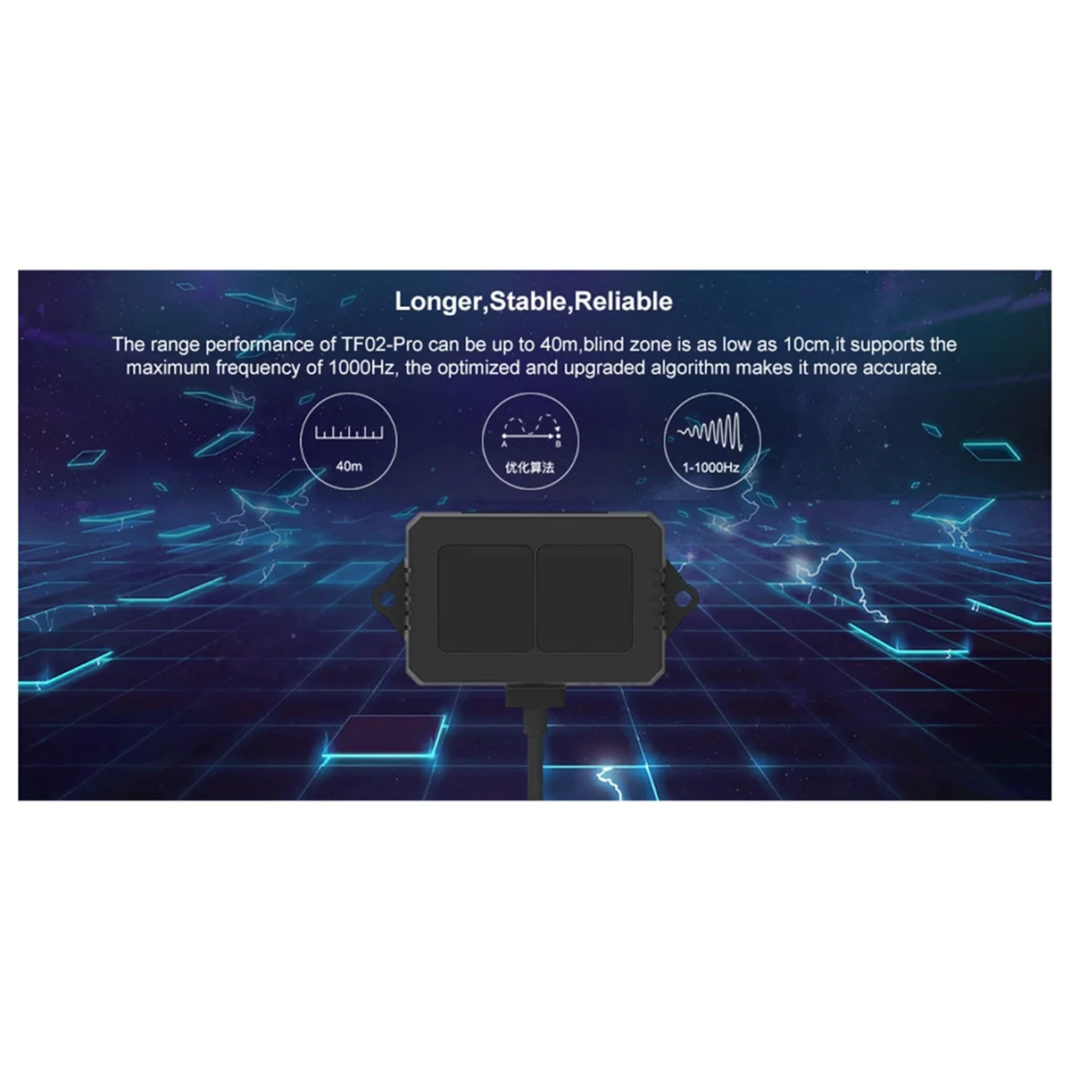 Sensore di distanza medio raggio A51I TF02 Pro, velocità telaio 1000 Hz e portata operativa di 40 metri Modulo Lidar per interni/esterni/robot