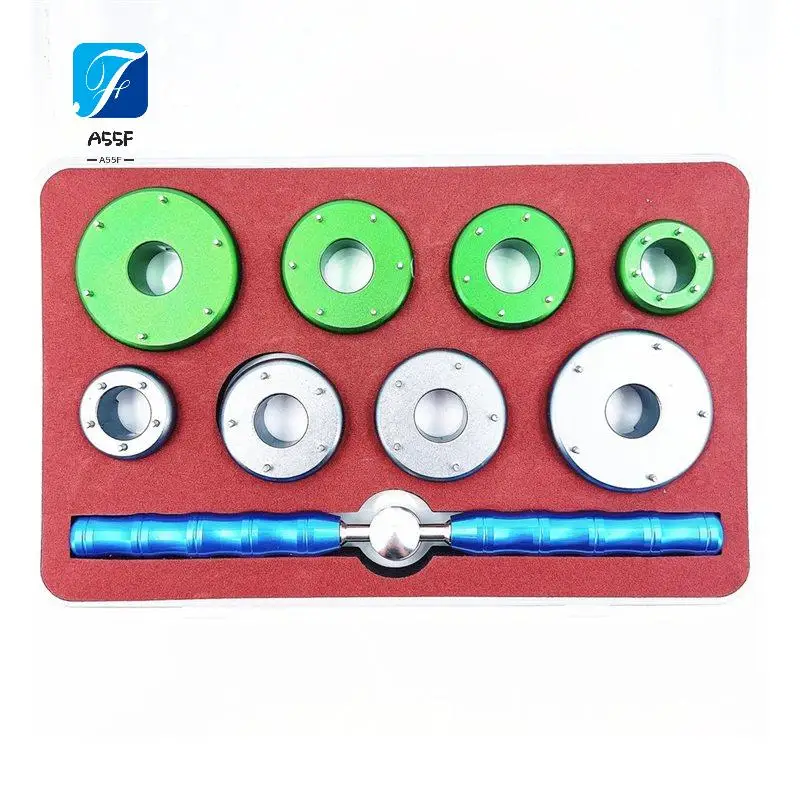 A55F-9Pcs Watch Repair Tool Set Caseback Opener Wrench With 6-Pin & 5-Pin Dies For Omega Seamaster 20Mm-42Mm Watch Case