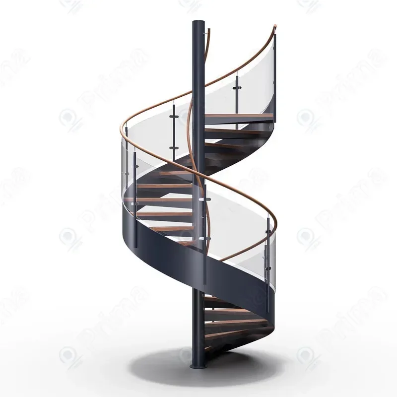 Indoor Prefabricated Helical Stairs Spiral  Case Aluminum