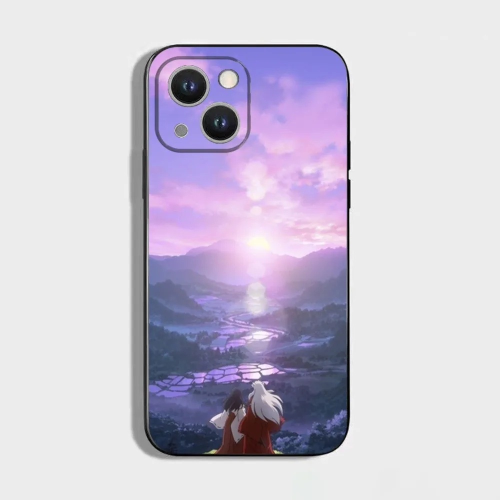 Etui na telefon Anime I-Inuyasha do iPhone 16 15 Plus 14 13 Pro Max 12 Mini 11 X XS XR 7 8 8Plus Black Soft Phone Coque