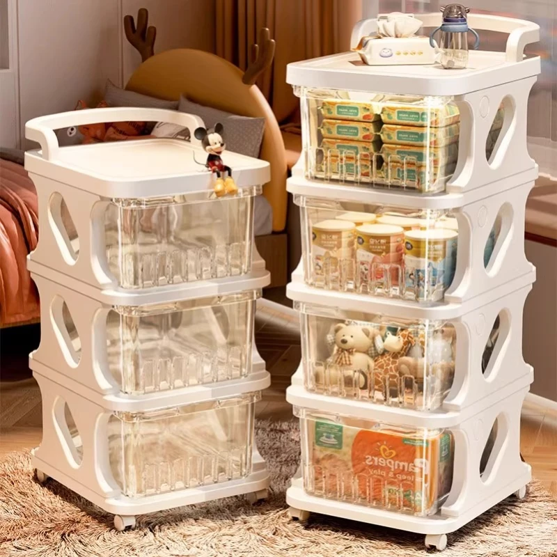 

Multi layer storage cream white cart Hand Trolley organizer with wheels grocery trolley organizer kitchen trolley furniture