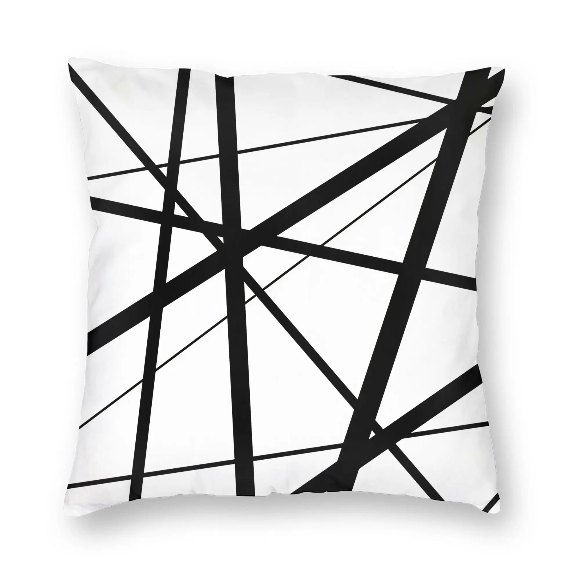 black and white geometric lines  Pillow Case  Custom Pillow Cover For Sofa Car Home Decor Morden Pillowcases
