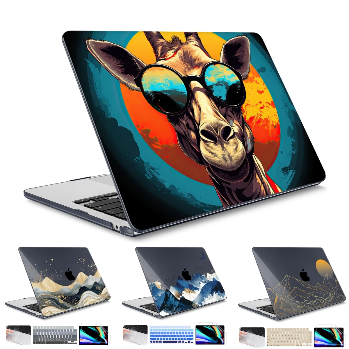 Funda rígida con estampado de jirafa para gafas de sol, para MacBook M4 Pro 14 16 M3 2023 Air Pro 13 A2338 A2337 A2681 15 pulgadas A2941 M2 Retina