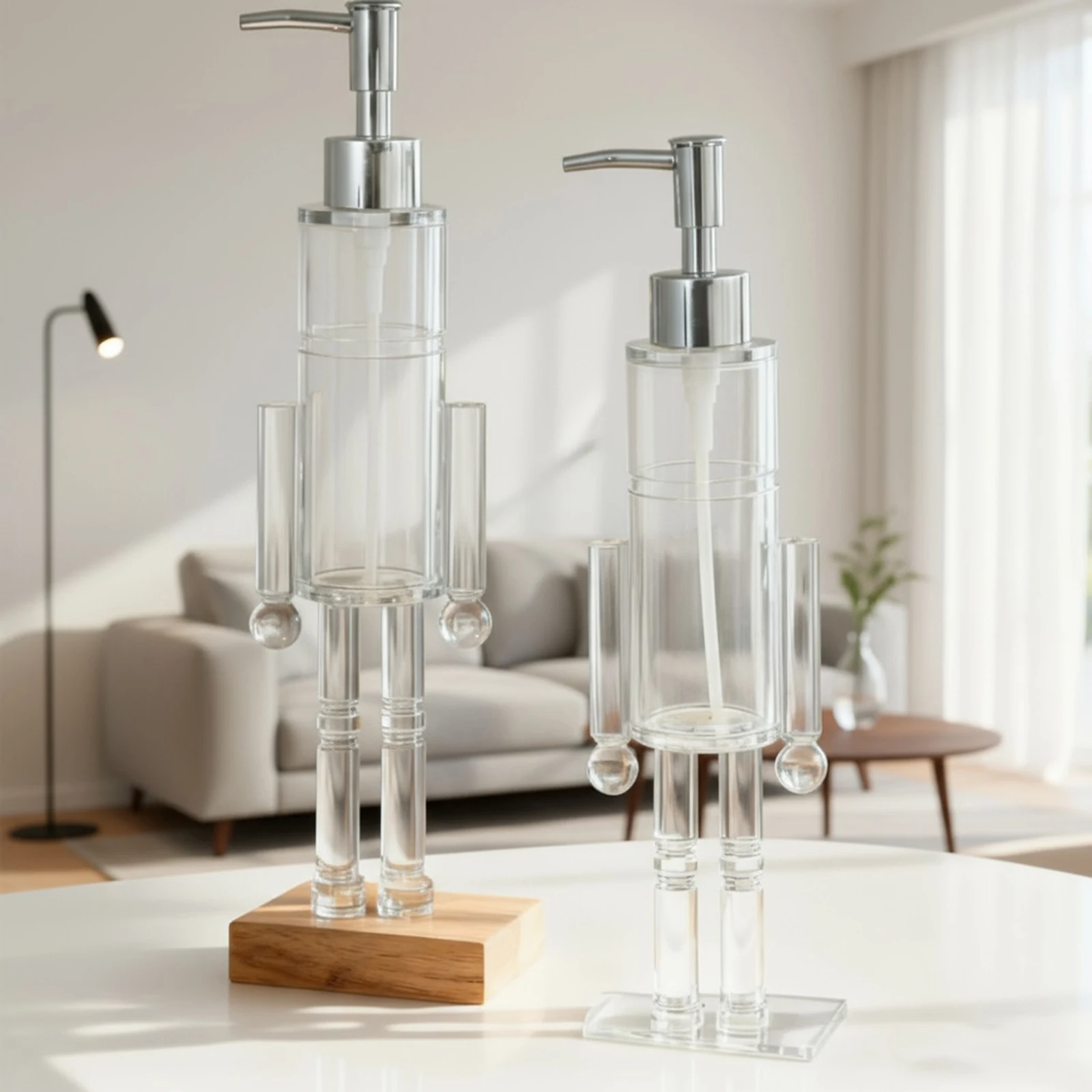 

1/2PCS Nutcracker Acrylic Soap Dispenser Acrylic Clear Refillable Hand Pump Reusable Soap Pump Dispenser For Home Bathroom New