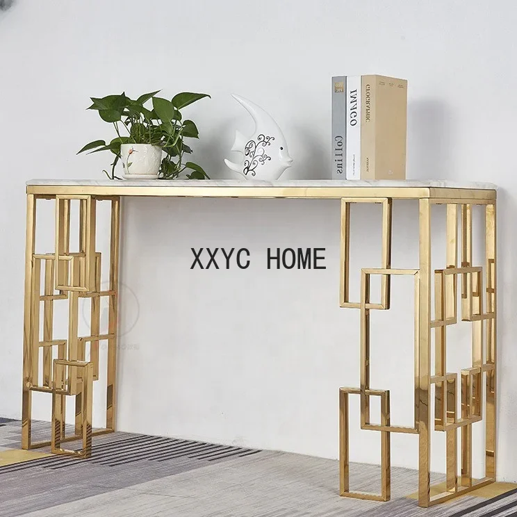 

Nordic marble entrance table light luxury against the wall entrance table simple strip case end view narrow cabinet door