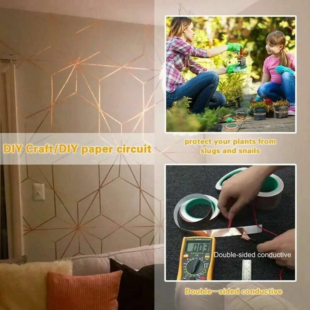 Fashion Copper Foil Tape High Temperature Resistant Self-adhesive Pure Copper Foil Paper Copper Foil Tape 50mmx20M