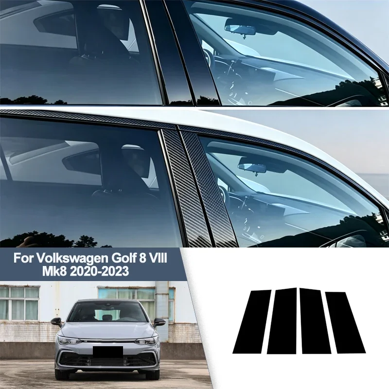 For Volkswagen Golf 8 VIII Mk8 2020-2023 B/C Pillar Post Stickers PC Window Middle Pillar Trim Decorative Car Exterior Parts
