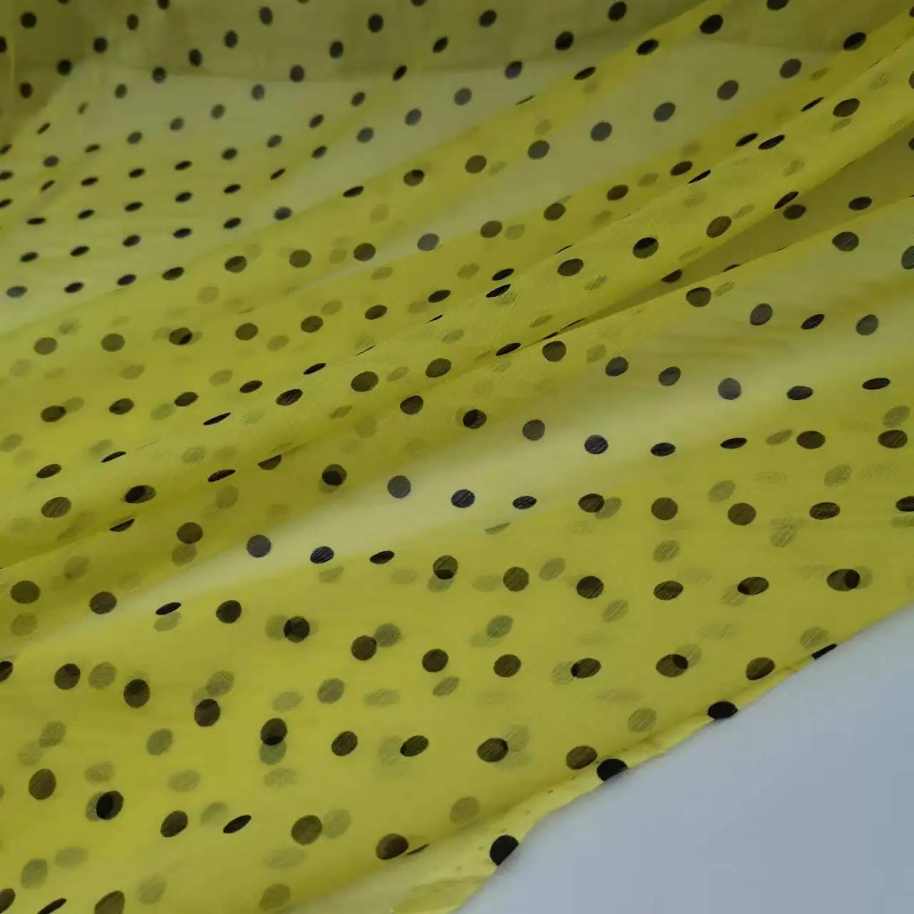 Small Dot Pure Silk Chiffon Crepe Fabric Width 135cm Soft 5mm Dress Scarf DIY Sewing Material