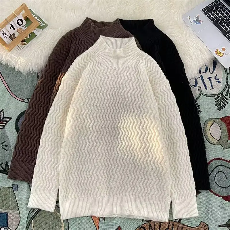 

Laid-ba мужской вязаный свитер свободный базовый слой длинный све теплый повседневный модный осенне-зимний трикотаж высокого качества для пар