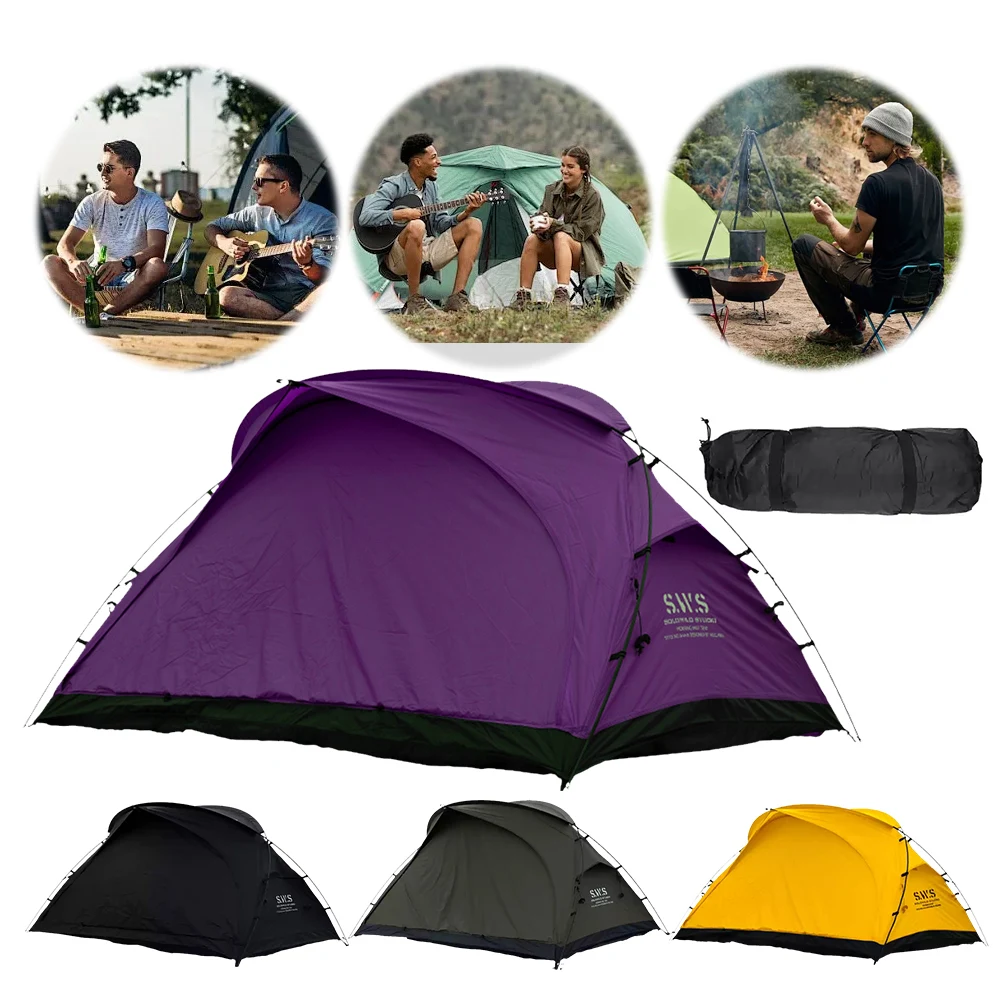 Portable Double Tent with Mosquito Net Trekking Shelter Tent 2 Person Camping Sleeping Tent for Backyard Picnic