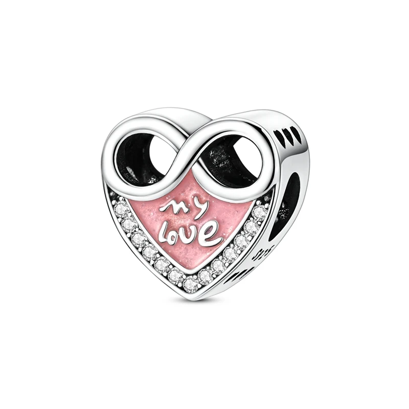 Charms aus 925 Sterling Silber mit Pferde-, Pilz-, Kreuz- und Herz-Motiven, Passend für Armbänder und Perlen, Feiner Damenschmuck, Geschenke – Detail 25