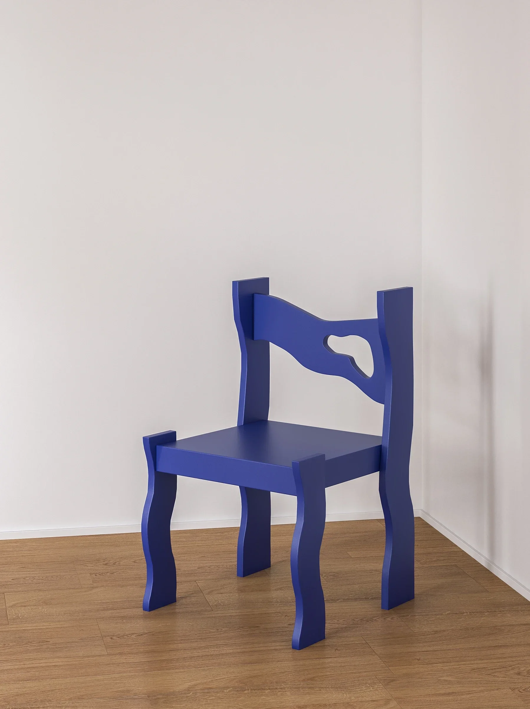 Gu And Simple Ins Designer Klein Blue Art Design Sense Futuristic Dining Chair Classic Irregular Chair