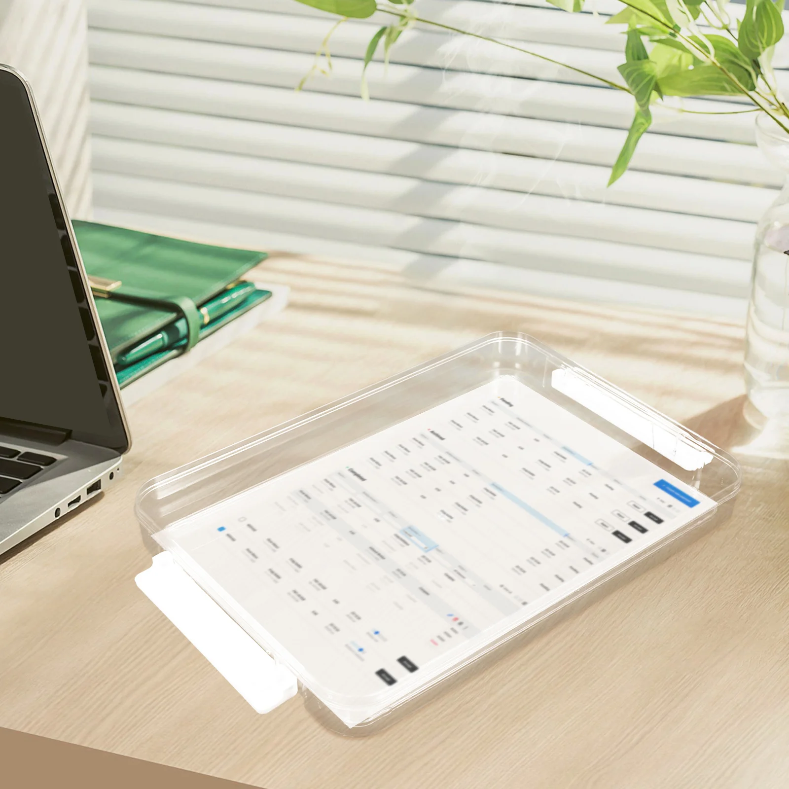 

Transparent Acrylic File Box Large Capacity for A4 Documents Household Registration Graduation Certificates Office School