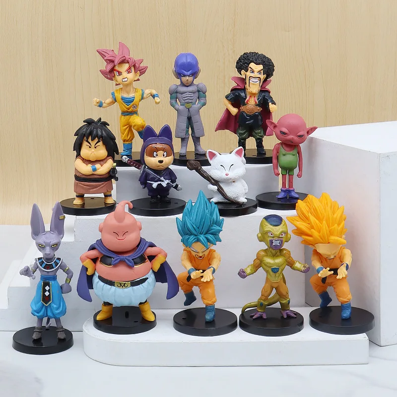 

12Pcs/Set Dragon Ball Anime Figure 4-8CM Beerus Karin Sama Buu Hercule Gohan Vegeta Dolls Model Decoration