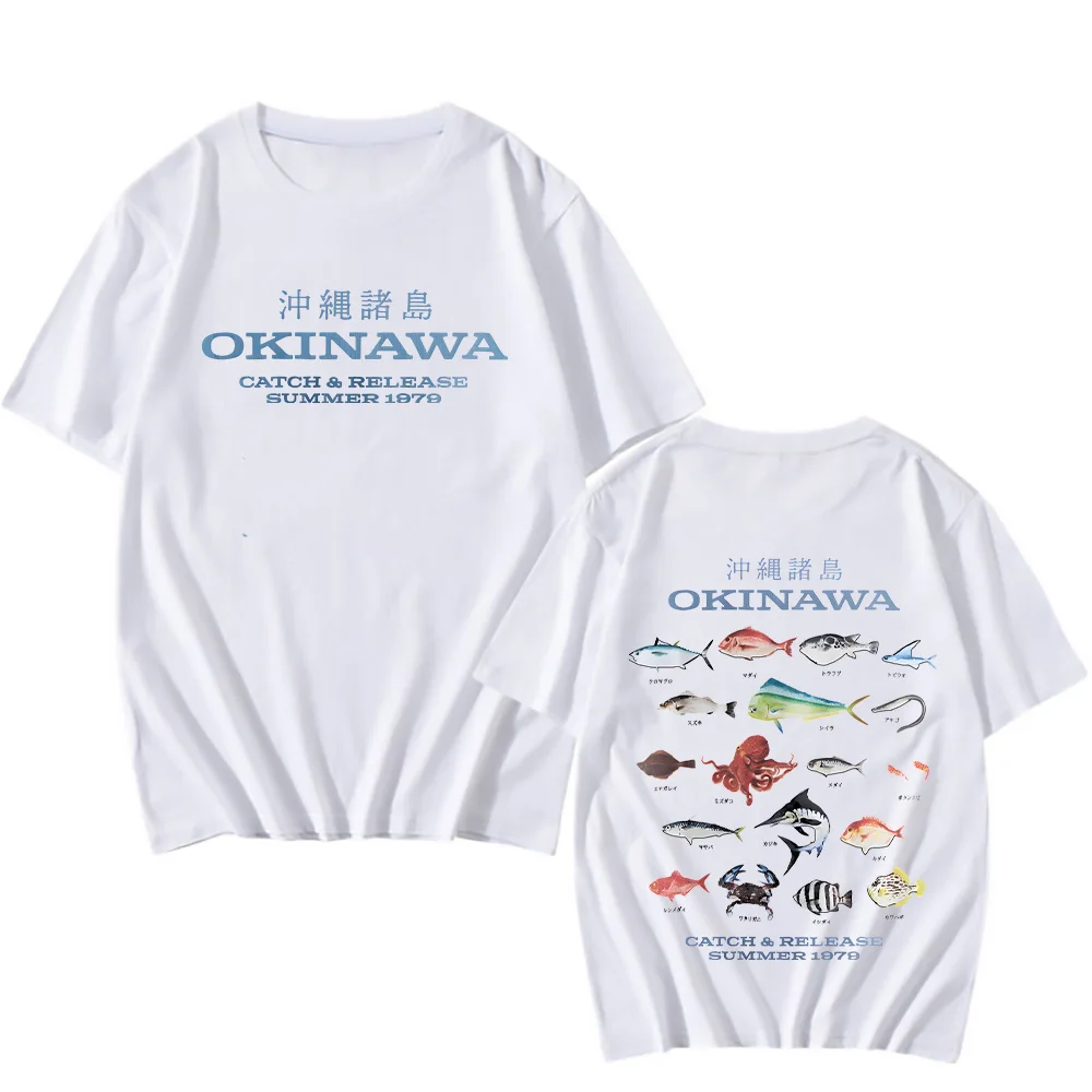 Okinawa Catch Release Summer 1979 T-shirts Casual Cotton Tee Sea Fishing Enthusiasts Clothing Short Sleeve Tshirts O-neck Tops