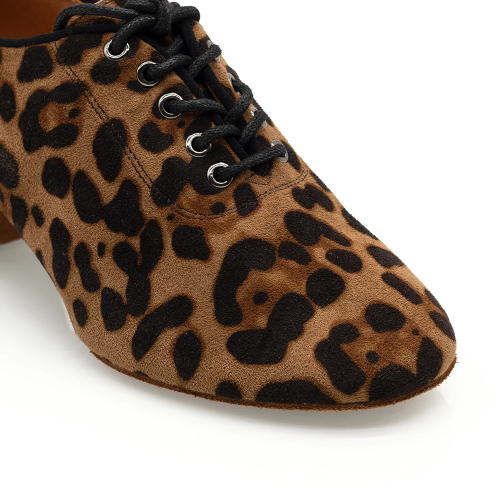 Suphini【Leopard Collection】Practice Series 4.5cm Cuban Heel Salsa Latin Practice Shoes