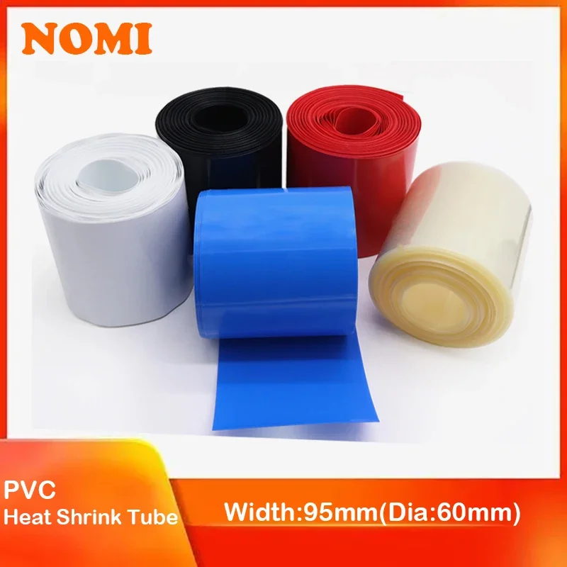 

PVC Heat Shrink Tube Width 95mm Dia 60mm Lithium Battery Insulated Film Wrap Protection Case Pack Wire Cable Sleeve