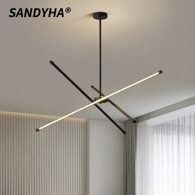 SANDYHA الحديثة هندسية قلادة ضوء الشمال تصميم أنيق لهجة الإضاءة لغرفة المعيشة طاولة طعام شنقا الثريا