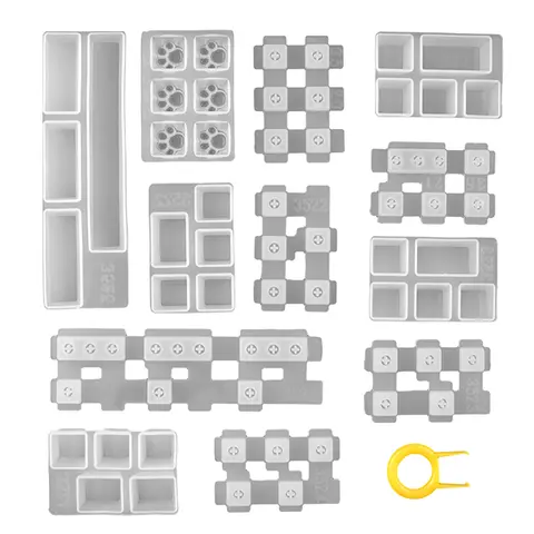 Keycaps Resin Mold Set Compatible with Mechanical Gaming Keyboard Computer PC Gamer Pet Paw Keycaps Silicone Mould
