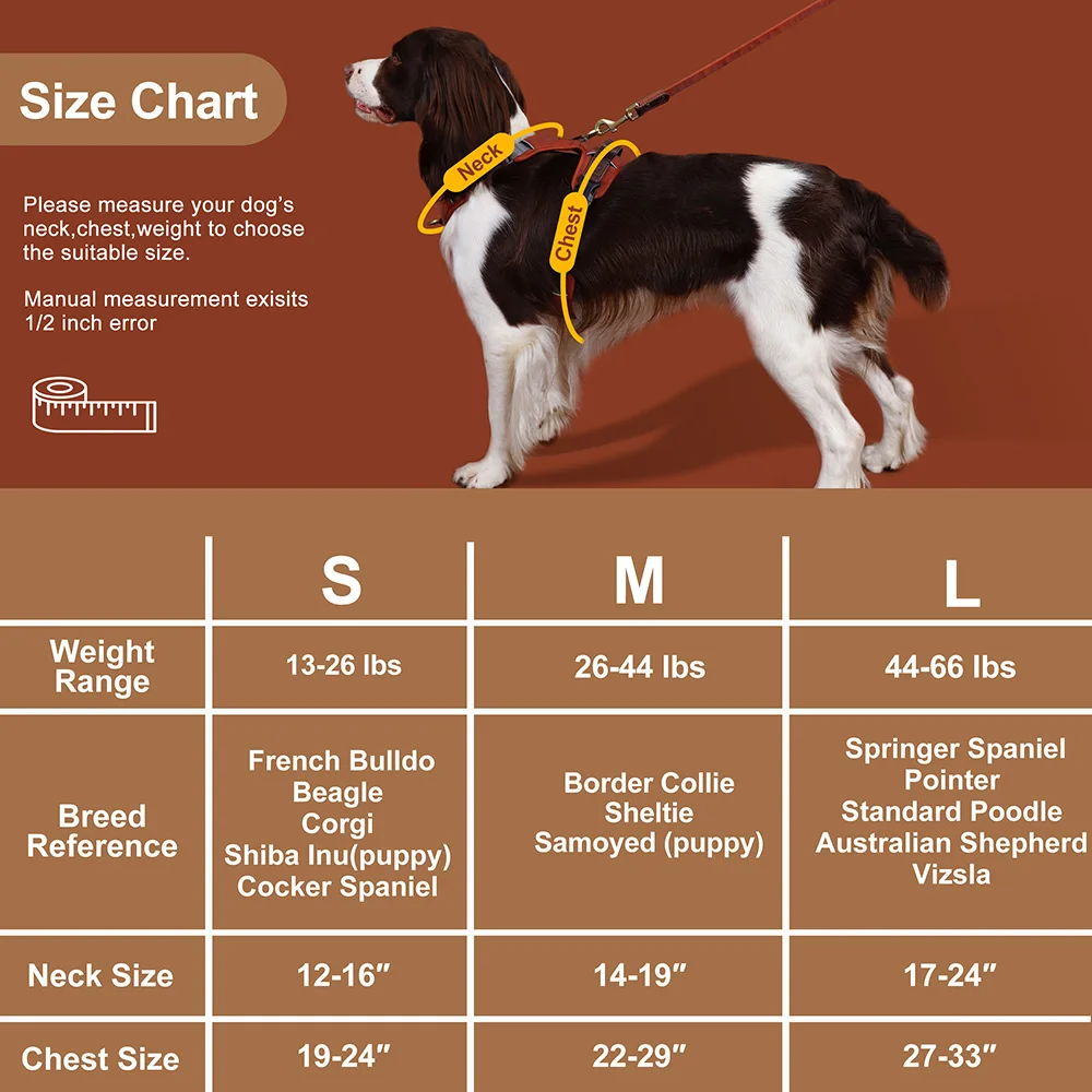 Vintage-Hundegeschirr, langlebiges PU-Leder, Hundegeschirre, atmungsaktive Haustierweste mit Kontrollgriff, Retro für kleine, mittelgroße und große Hunde – Detail 4