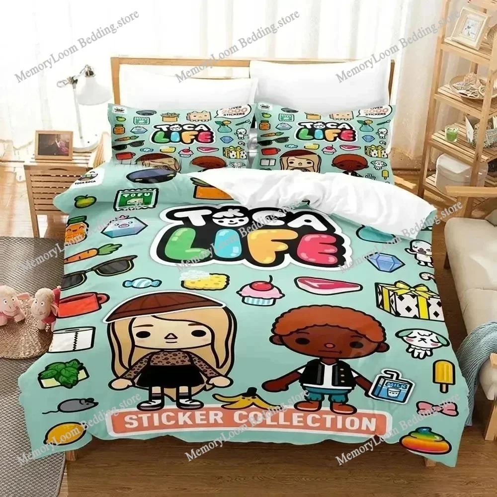 

Game Toca Life World Bedding Set Polyester Quilt Cover Pillowcase Comforter King Queen Size Boys Adult Duvet Cover Bed Set
