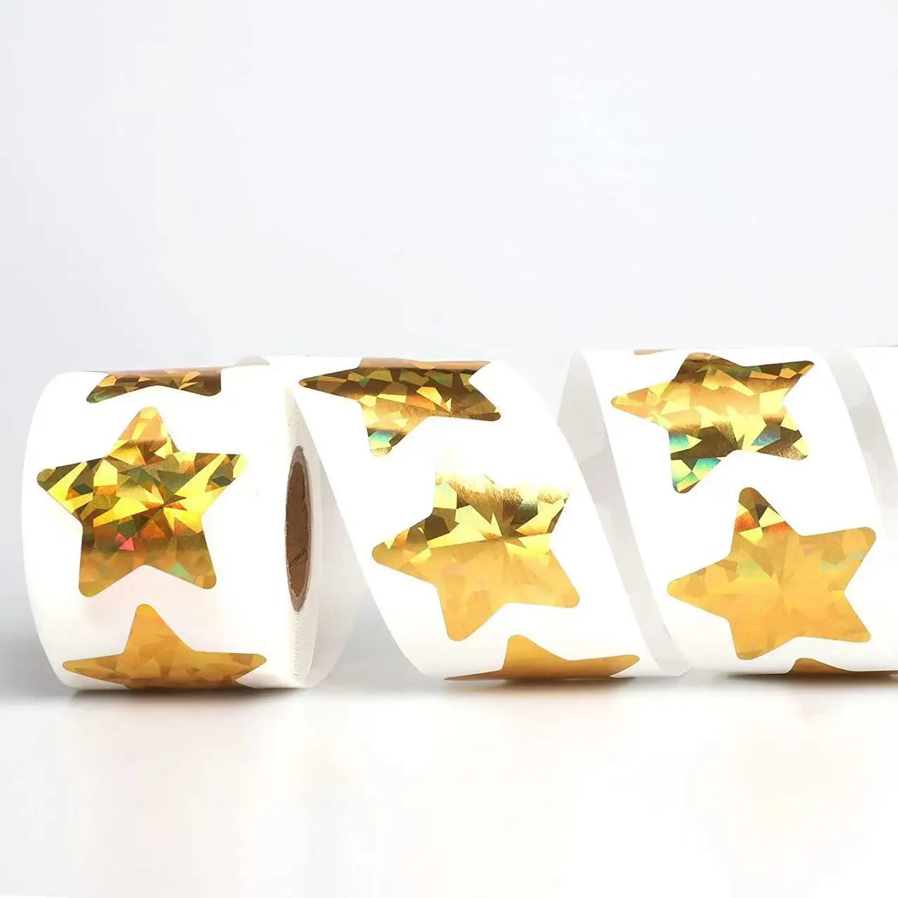 500Pcs Gold Laser Heart Sticker 1\