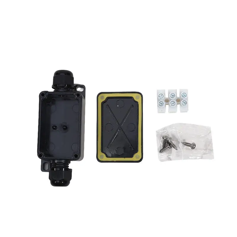 Junction Box Mini Outdoor Waterproof Ip66 Terminals One In Two Out Waterproof Box Plastic Corrosion Resistant Black Junction