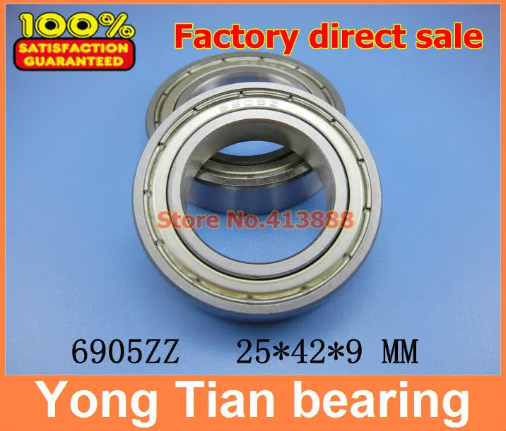 

NBZH Bearing100pcs Free Shipping Thin Wall Deep Groove Ball Bearing 6905ZZ 25*42*9 Mm