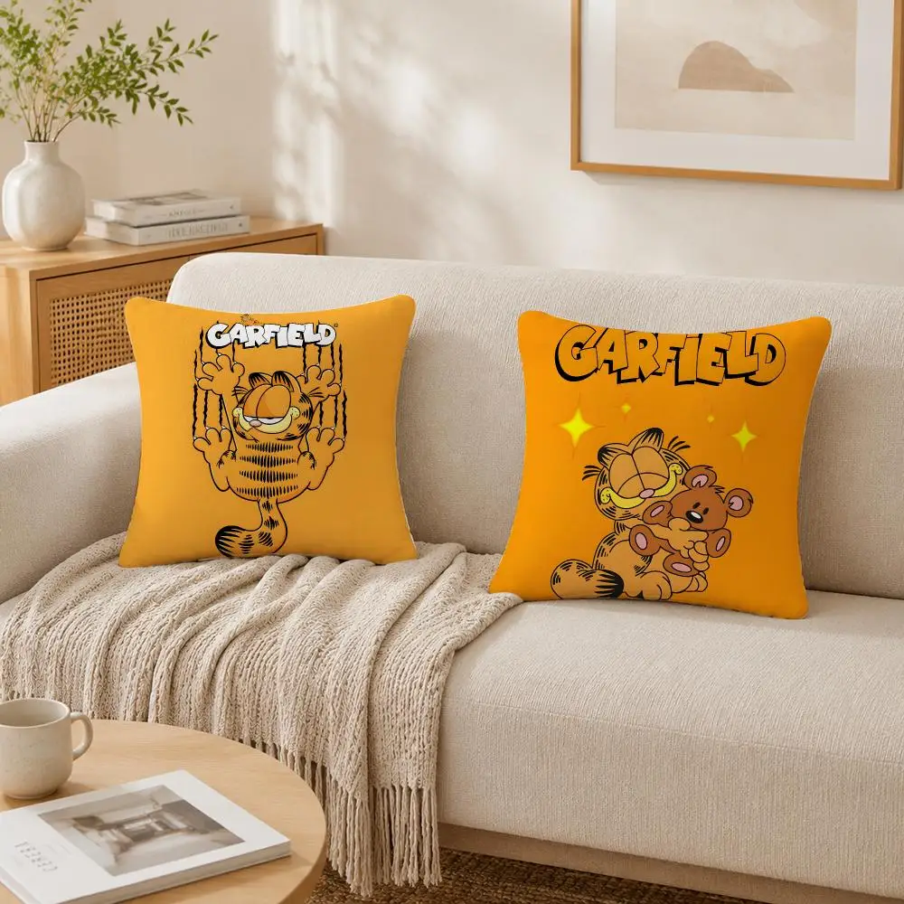 Cute Anime G-GarfieldS-s Cat Cushion Cover Plush Decorative Pillow Case With Hidden Zipper Fashion Room Decor For Home
