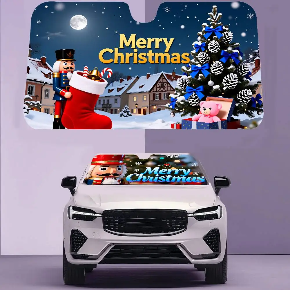 

Dewprint Christmas Decorations Nutcracker Car Window Sun Shade Windshield Anti-UV Protection Front Windshield Block Cover Visor