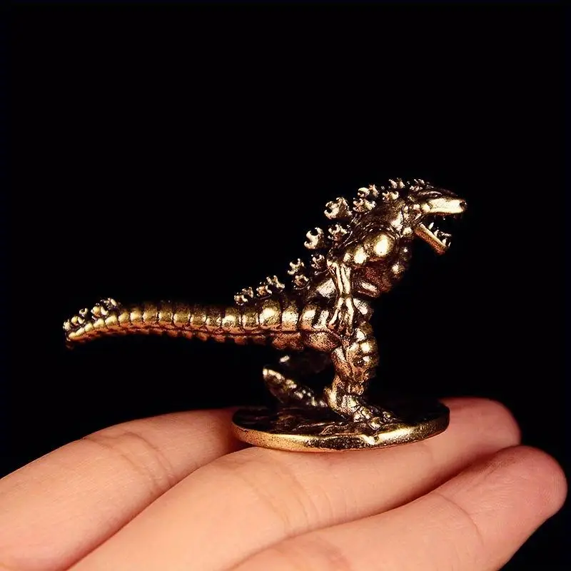 1Pc Pure Brass Jurassic Dinosaur Model Craft Living Room Office Home Creative Decoration Desktop Ornament