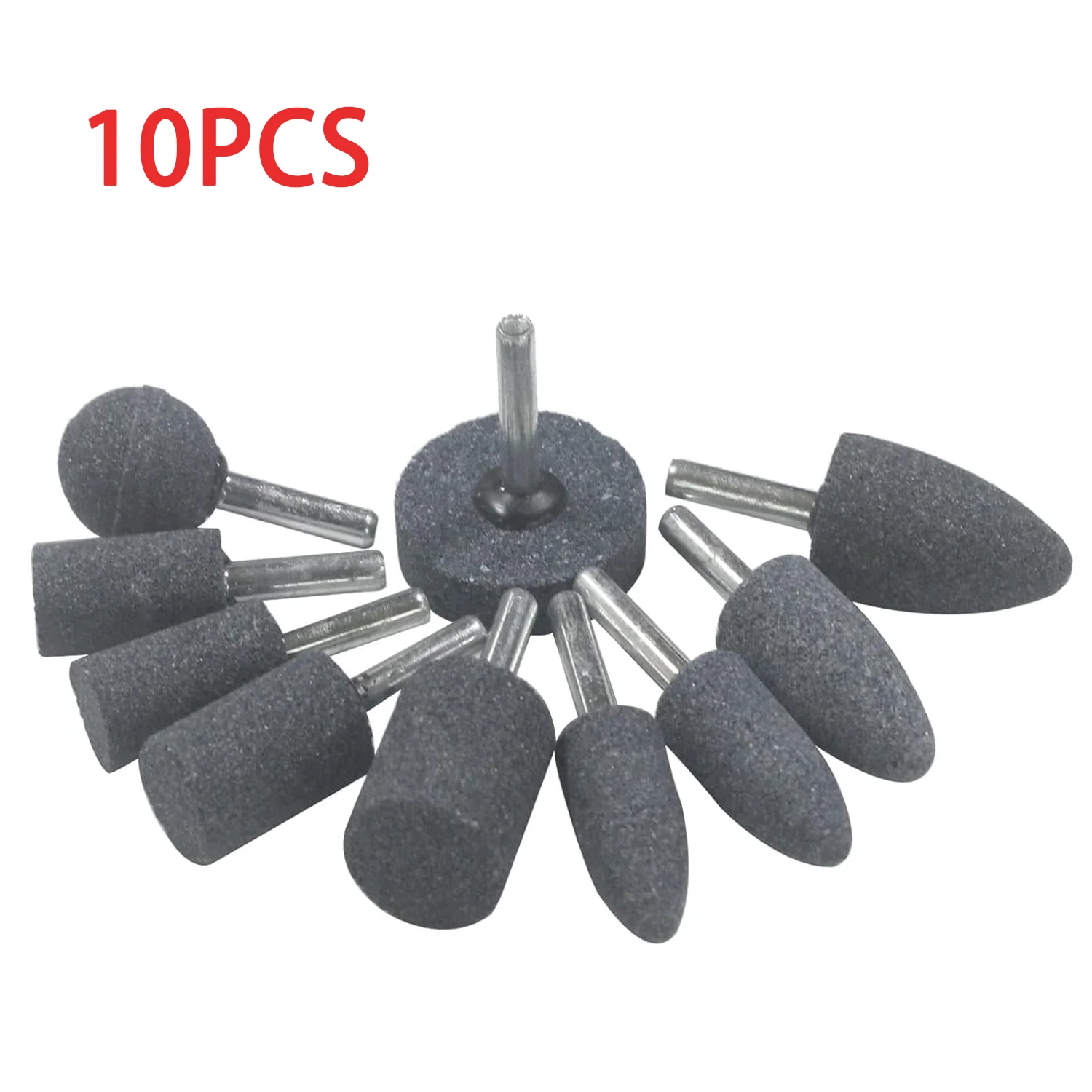 

10Pcs Various Shape Abrasive Mounted Grinding Stones Rotary Grinding Bits with 1/4" Shank for Electric Rotary Tool Drill Grinder