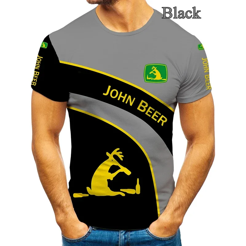 1-teiliges individuelles „Your Picture New John Beer“-Sweatshirt mit 3D-Druck, lässiges Herren-T-Shirt, Sommer-Rundhals-Kurzarm-T-Shirts in Übergröße