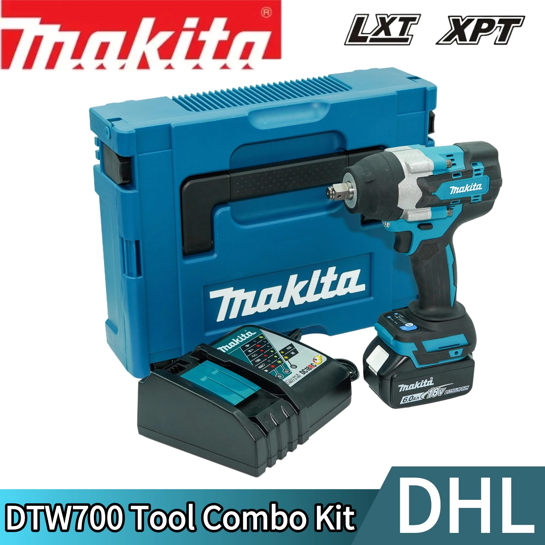 Nouvelle clé à chocs électrique sans fil Makita DTW700 1000N.M, perceuse électrique sans fil, clé 1/2 ", outils électriques pour batterie 18V