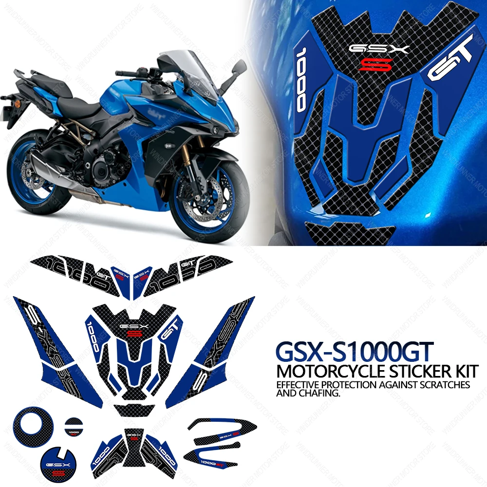 Pour GSX-S1000GT GSX S1000ightMoto Accessoires Anti-rayures Protection Précieux Pad Autocollants Kit 3D Résine Autocollant De Protection