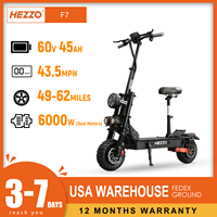 HEZZO Electric Scooter 60V 6000W 45Ah NFC Dual Motor Escooter Powerful Off Road Folding Moped Scooter US Warehouse Free Shipping