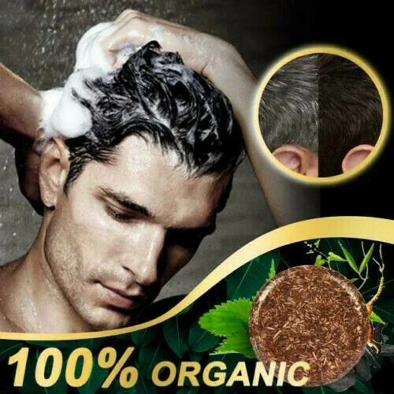 Polygonum Essence Hair Darkening Shampoo Soap Natural Organic Hair Shampoo Gray Hair Reverse Professional Cleansing Tools