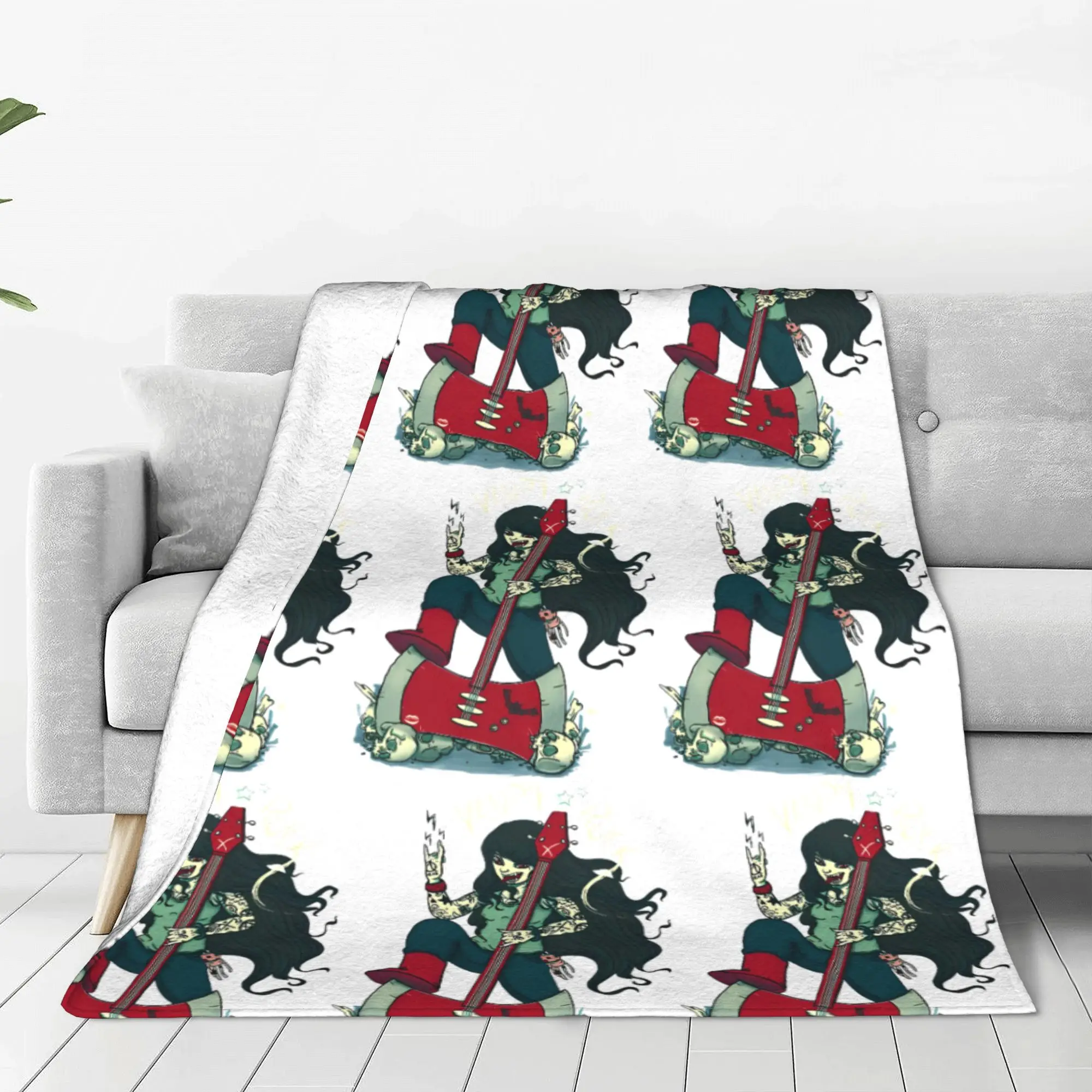 Vampy Rock Marceline Vampire Knitted Blankets Fleece Super Soft Throw Blankets for Car Sofa Couch Bed Rug