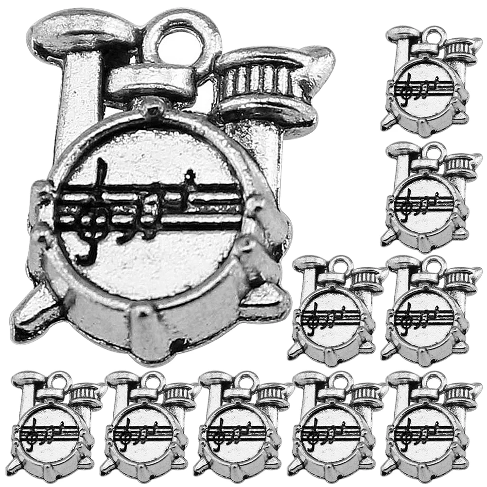

10pcs Drum Charms Metal Pendant Jewelry Making Supplies Necklace Bracelet Keychain Accessories Musical Earrings DIY Crafts