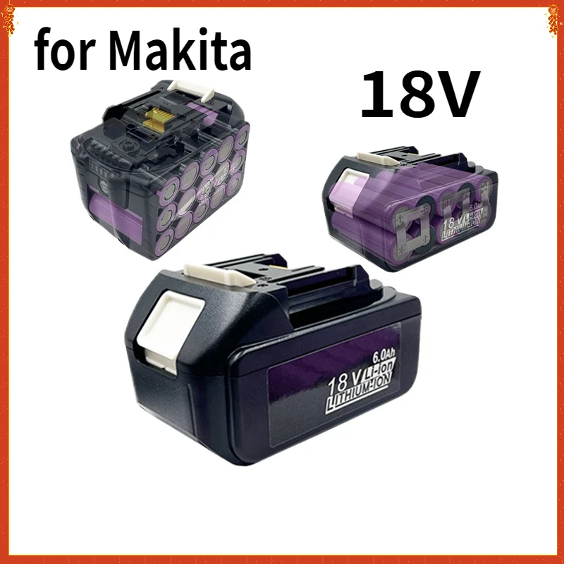 

18V 6.0Ah/12Ah for Makita 18V Battery BL1830B BL1850B BL1850 BL1840 BL1860 BL1815 Replacement Lithium Battery+charger