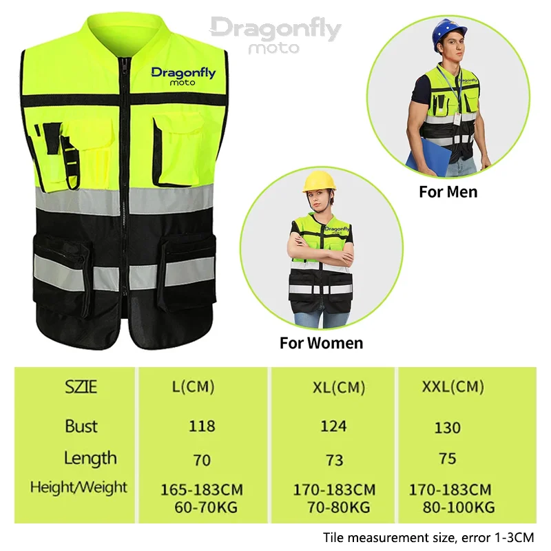 Motorcycle Multi Pocket Safety Vest Night Visibility Gear For Kawasaki VUICAN-S 650 2015-2018 Logo Vuican-s